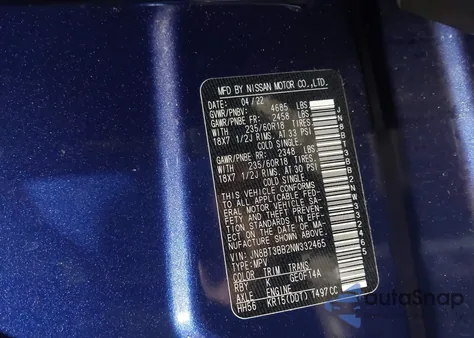 2022 Nissan Rogue Sv z USA, uszkodzony, nr VIN JN8BT3BB2NW332465